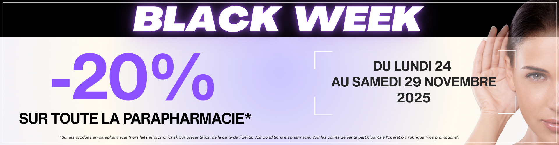 BLACK FRIDAY -20% sur toute la parapharmacie